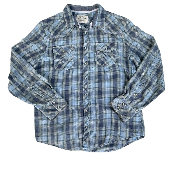BKE Vintage Men’s Plaid Standard Fit Long Sleeve Shirt Pearl Snap - Picture 1 of 9